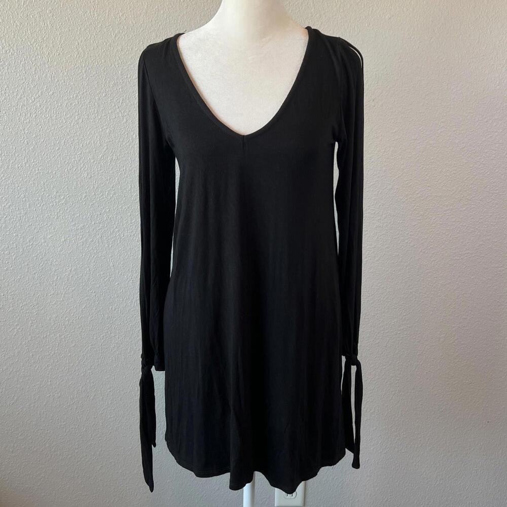 Lulus VNeck Split Arm Tunic Black Size XS